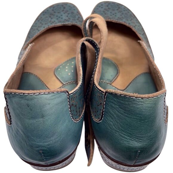 L'ARTISTE BY SPRING STEP Mamata Mary Jane Wedge Shoes EU Size 38 US 7.5 8 Green - Picture 11 of 16